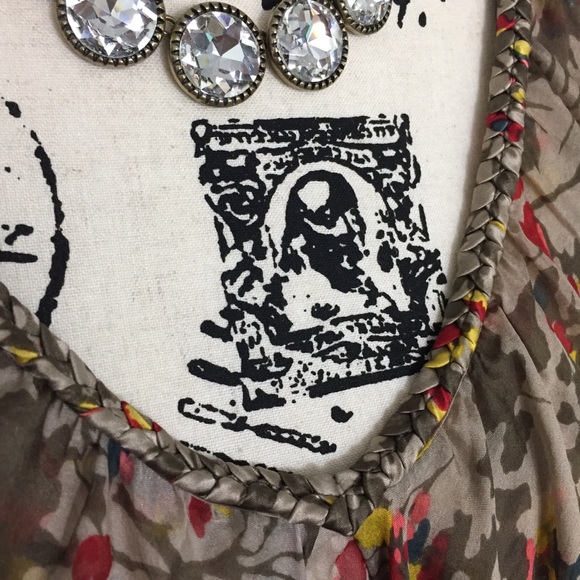 Anthro Postella Silk Braided Silk Draped Blouse - Picture 6 of 8